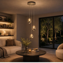 Modern design hanglamp Champagne Egg 3-lichts getrapt