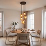 Moderne hanglamp Bollique 5-lichts cacao met amber glas