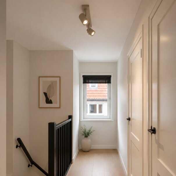 Highlight Moderne opbouwspot Halo 2-lichts op balk zand