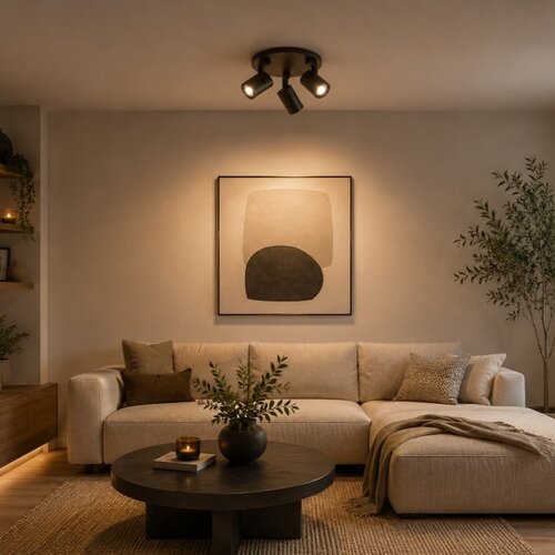 Moderne opbouwspot Halo 3-lichts choco