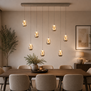 Modern design hanglamp Champagne Egg 8-lichts balk