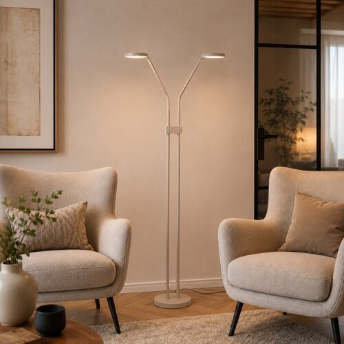 Moderne vloerlamp Málaga 2-lichts zand