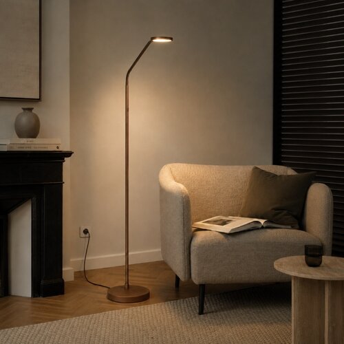 Moderne vloerlamp Málaga 1-lichts choco