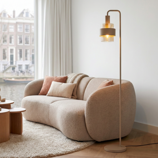 Vloerlamp Marrone 1-lichts zand