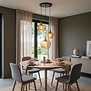 Modern hotel chique hanglamp Fresu 3-lichts amber