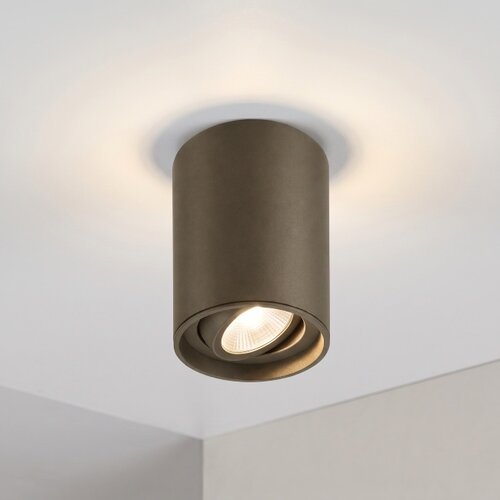Modern industriële opbouwspot Viggo 1-lichts Anodic brown kantelbaarOpbouwspot Viggo 1-lichts Anodic brown kantelbaar
