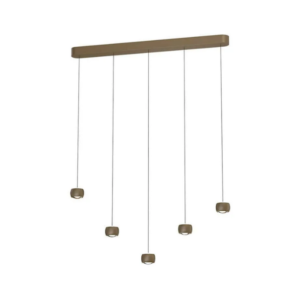 Freelight Modern industriële hanglamp Cosmo 5-lichts op balk brons