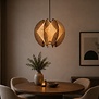 Landelijk Japandi hanglamp Jessica 1-lichts walnut