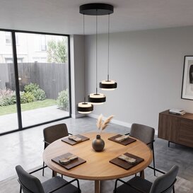 Hanglamp Puleggia 3-lichts rond zwart