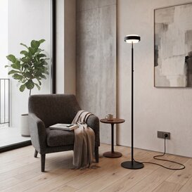 Vloerlamp Puleggia 1-lichts zwart