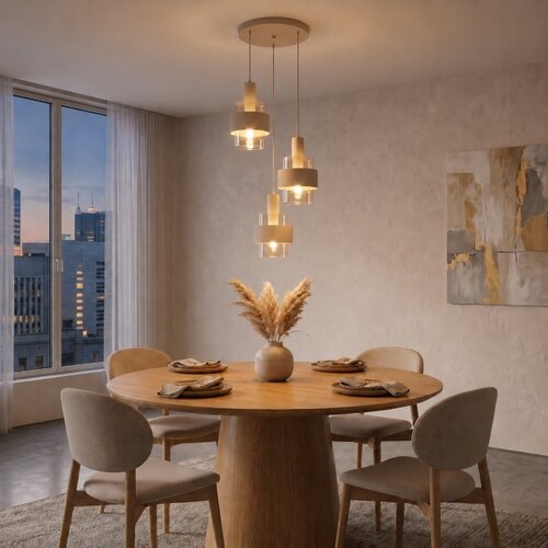 Modern Scandinavische hanglamp Marrone 3-lichts getrapt zand
