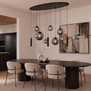 Moderne hanglamp Bollique 9-lichts ovaal smoke