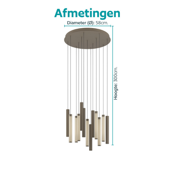 Stars of Light Modern hotel chique hanglamp Clares 13-lichts brons