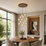 Moderne hotel chique hanglamp Ferro 13-lichts brons