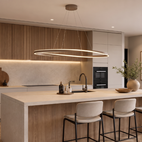 Moderne design hanglamp Camerota 1-lichts brons met afstandsbediening