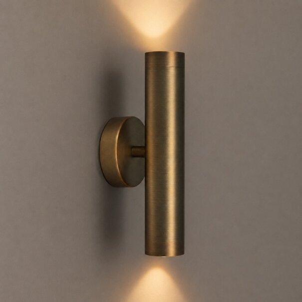 Highlight Moderne Industriële wandlamp Perugia 2-lichts brons