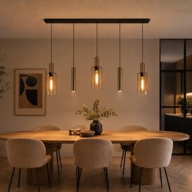 Hanglamp Perugia 5-lichts brons met kokers