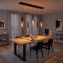 Moderne hanglamp Perugia 5-lichts Kokers zwart met smoke glas