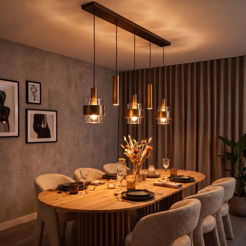 Modern Hotel chique hanglamp Marrone 5-lichts brons