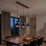 Moderne hanglamp Chiasso 3-lichts zwart met smoke glas