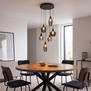 Moderne hanglamp Cambio 6-lichts zwart met smoke glas
