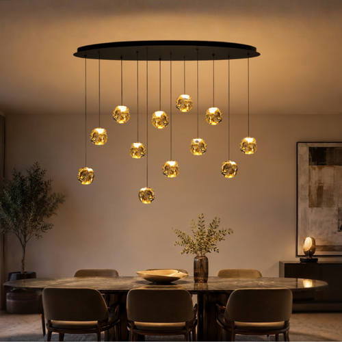 Modern design hanglamp Melina 12-lichts goud