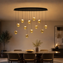 Modern design hanglamp Melina 12-lichts goud