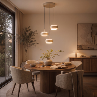 Hanglamp Puleggia 3-lichts rond crème
