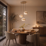 Modern Scandinavische hanglamp Puleggia 3-lichts rond crème