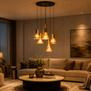 Modern hotel chique hanglamp Lisa 6-lichts messing Ø50 cm