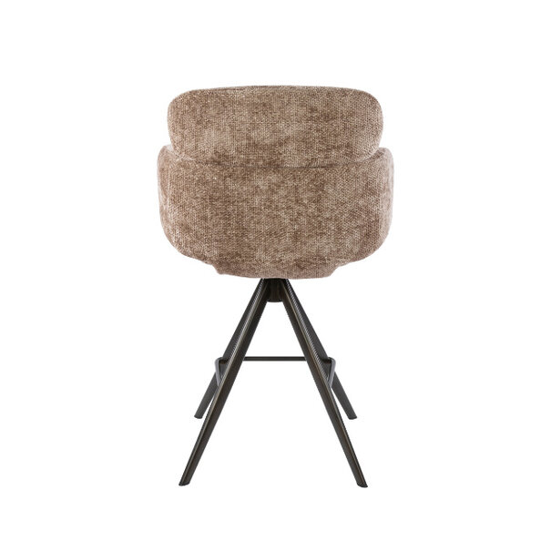 BelaLuz Retro hotel chique barstoel Ridge Hoven champagne met brons onderstel