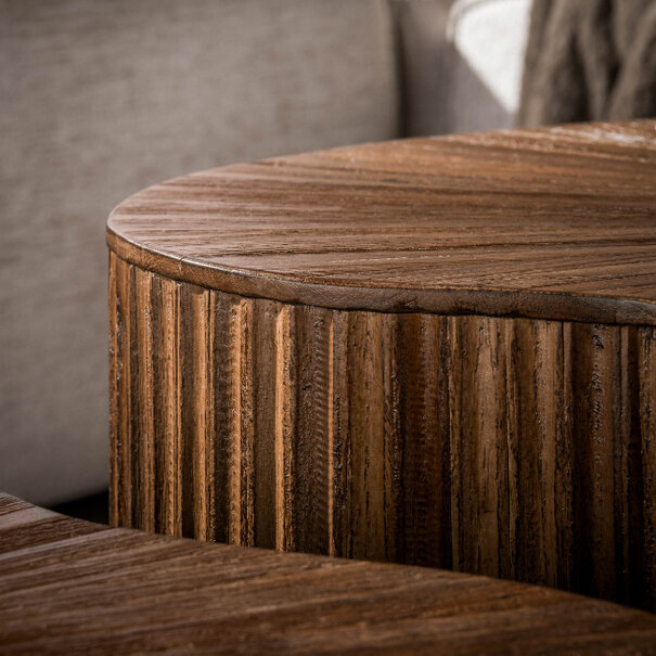 BelaLuz Moderne salontafel Maya set van 2 shamrock niervormig espresso