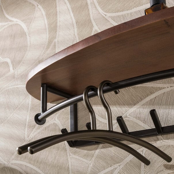 BelaLuz Moderne kapstok Curve 8 haken ovaal hoedenplank bruin