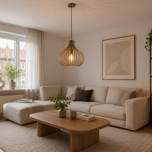Industriële hanglamp Aglio 1-lichts brons Ø38 cm
