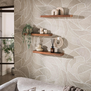 Wandplank 3-set Como massief acaciahout bruin gelakt 60 cm