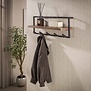 Kapstok Como 6 haken met massief acacia houten hoedeplank bruin