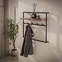 Kapstok Como 12 haken massief acacia houten hoedeplank bruin