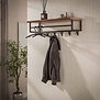Kapstok Rio 6 haken massief acacia houten hoedeplank bruin en roede