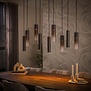 Hanglamp Luce 9-lichts bruin met bruin glas