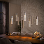 Hanglamp Luce 9-lichts beige met amber glas