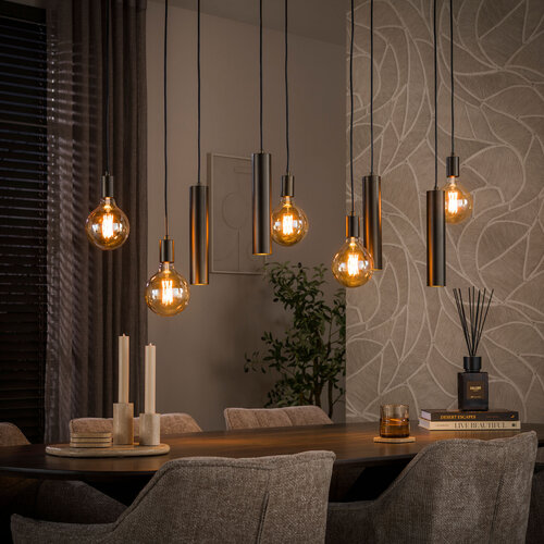 Hanglamp Brisa 9-lichts bruin met kokers