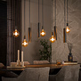 Hanglamp Brisa 9-lichts bruin met kokers