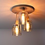 Plafondlamp Calore 3-lichts beige amber glas