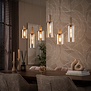 Hanglamp Calore 6-lichts beige met amber glas