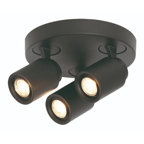 Moderne opbouwspot Razza 3-lichts rond zwart