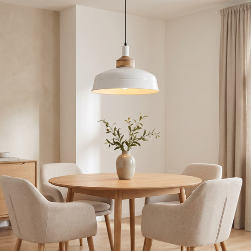Landelijke hanglamp Helsinki Hout wit