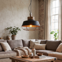 Industriële hanglamp Mumbai Hout zwart