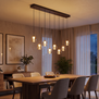 Moderne hotel chique hanglamp Ferro 10-lichts op balk brons