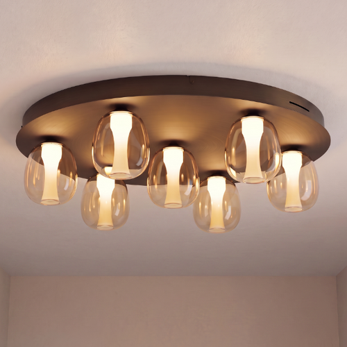Moderne design plafondlamp Ferro 7-lichts rond brons