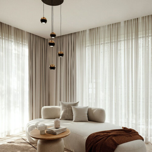 Moderne hanglamp Belluno 5-lichts rond smoke glas getrapt